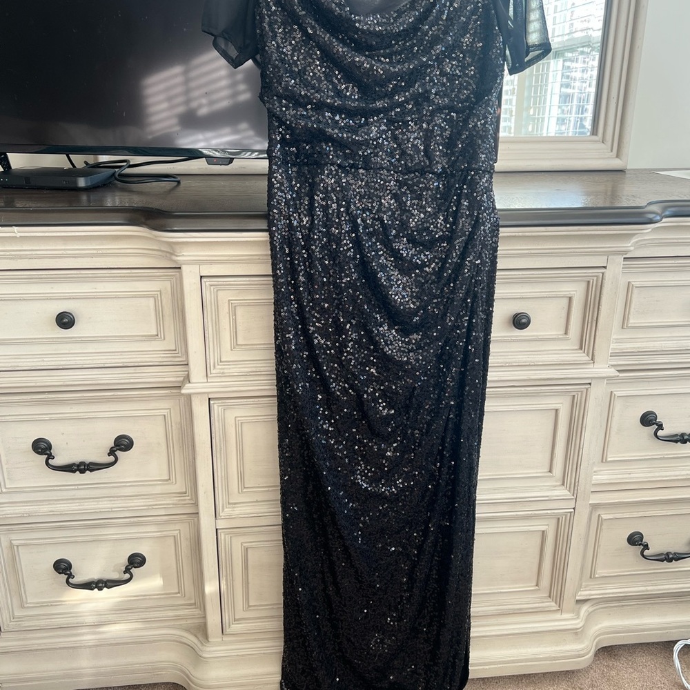 Ralph Lauren Black sequin  Evening Dress